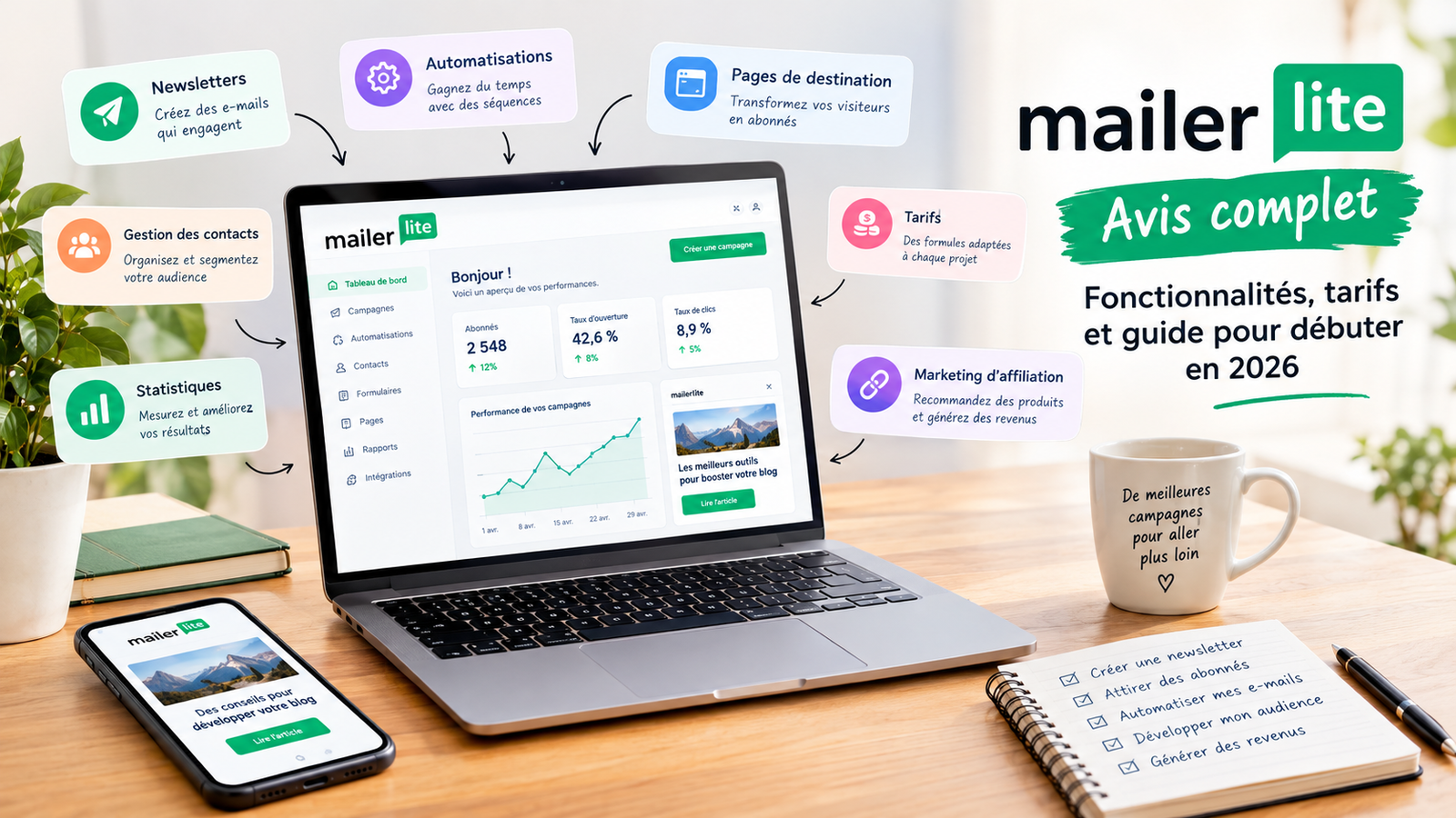 MailerLite : avis complet, fonctionnalités, tarifs et guide pour débuter en 2026